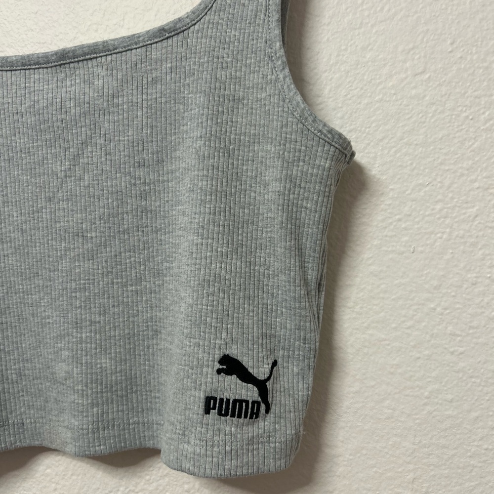 Puma Light Gray Ribbed Tank Top - Picture 2 of 5